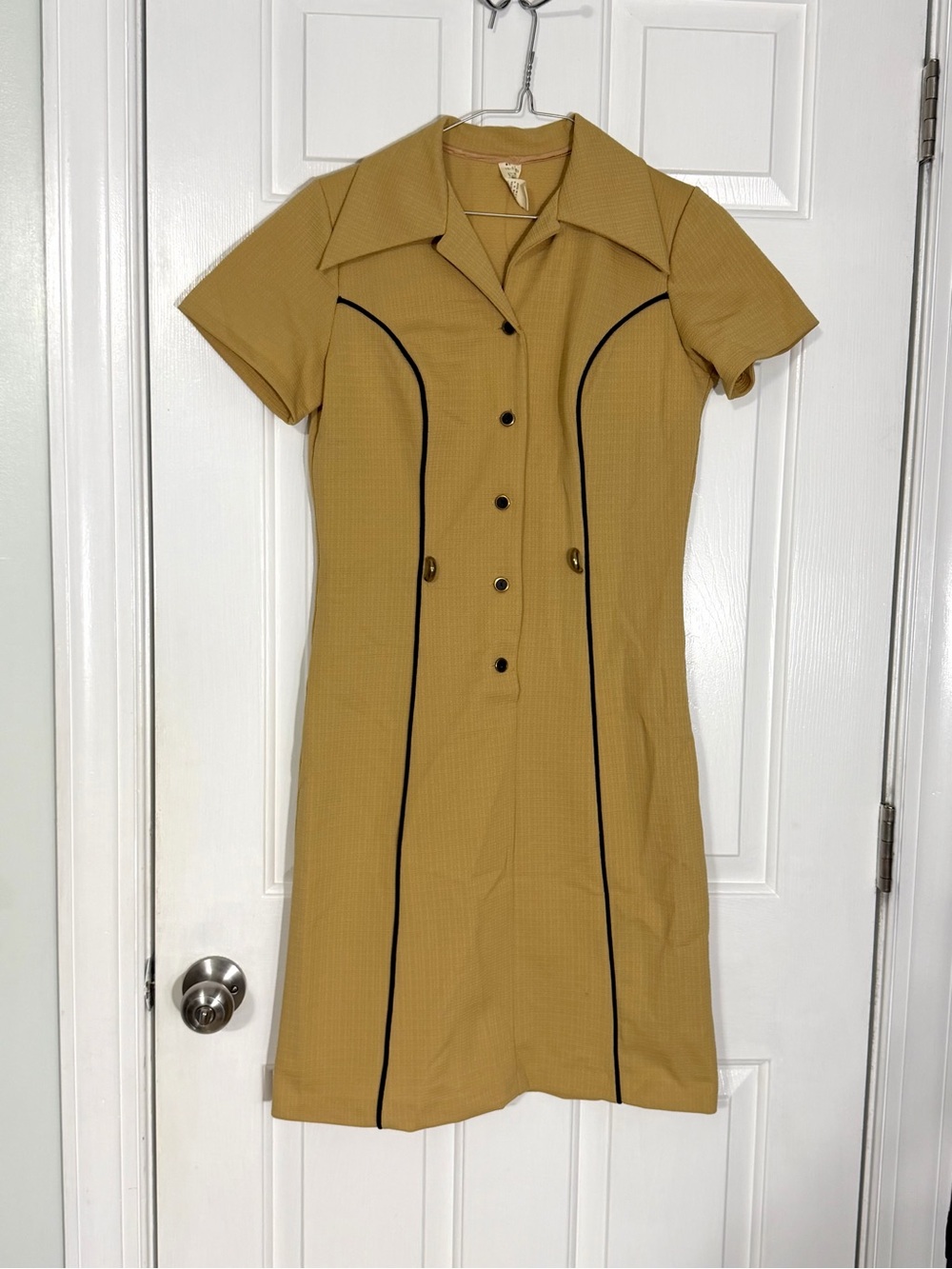 Vintage Early 70’s Mod Transition Dress - Mustard Yellow ILGWU Union Made USA 10